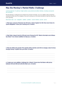 Free Addition Template | Class 2 | Maths | BookFlik