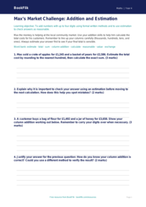 Maths addition template class 4 greater depth