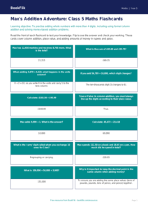 Free Addition Flashcards | Class 5 | Maths | BookFlik