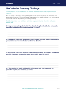 Free Area And Perimeter Template | Class 4 | Maths | BookFlik