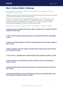 Free Christmas Maths Quiz | Class 4 | Maths | BookFlik