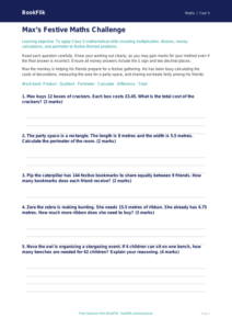 Christmas Maths Assessment for Class 5 | CBSE Curriculum | BookFlik