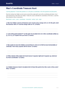 Maths coordinates activity sheet class 4 core