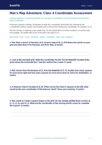 Free Coordinates Assessment | Class 4 | Maths | BookFlik