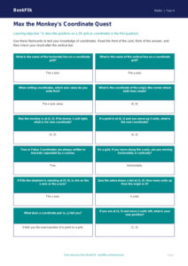 Free Coordinates Flashcards | Class 4 | Maths | BookFlik