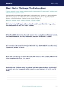Free Division Activity Sheet | Class 5 | Maths | BookFlik