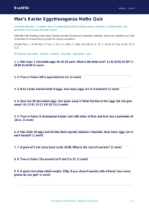 Easter Maths Quiz for Class 4 | CBSE Maths Practice | BookFlik