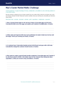 Easter Maths Challenge: Class 4 CBSE Worksheet | BookFlik