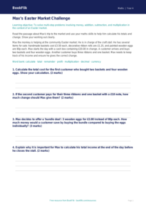 Maths easter maths track sheet class 4 greater depth