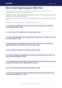 Easter Maths Quiz for Class 5 | CBSE Maths Practice | BookFlik