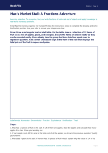 Free Fractions Drawing Sheet | Class 4 | Maths | BookFlik
