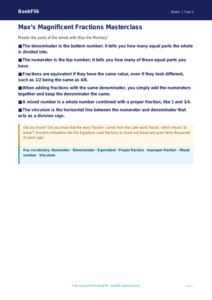 Maths fractions poster class 5 core