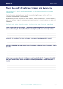 Free Geometry Assessment | Class 4 | Maths | BookFlik