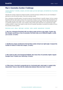 Maths geometry track sheet class 4 greater depth