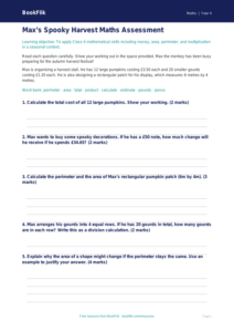 Halloween Maths Assessment for Class 4 | CBSE Curriculum | BookFlik