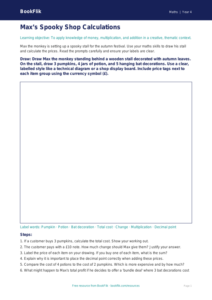 Free Halloween Maths Drawing Sheet | Class 4 | Maths | BookFlik