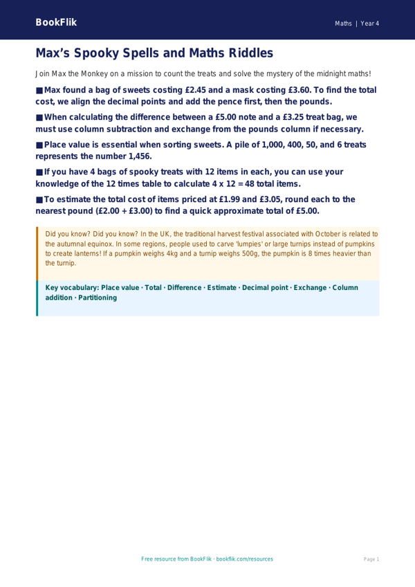 Maths halloween maths poster class 4 greater depth worksheet preview — Maths Halloween Maths