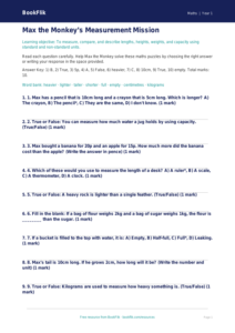 Free Measurement Quiz | Class 1 | Maths | BookFlik