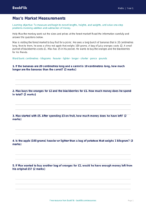 Free Measurement Track Sheet | Class 1 | Maths | BookFlik