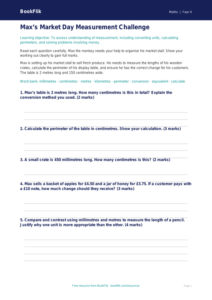 Free Measurement Assessment | Class 4 | Maths | BookFlik
