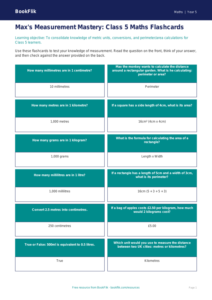 Free Measurement Flashcards | Class 5 | Maths | BookFlik