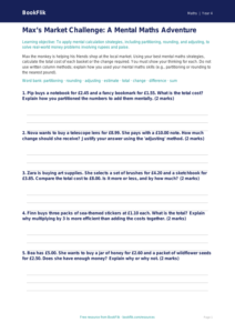 Free Mental Maths Activity Sheet | Class 4 | Maths | BookFlik