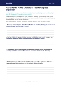 Free Mental Maths Template | Class 4 | Maths | BookFlik