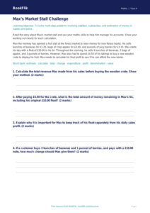 Maths money track sheet class 4 greater depth