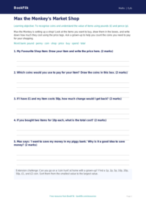 Free Money Template | Nursery / LKG | Maths | BookFlik