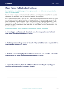 Free Multiplication Track Sheet | Class 4 | Maths | BookFlik
