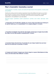 Maths shape template class 4 greater depth