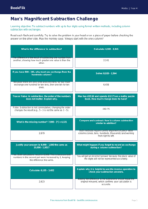 Advanced Subtraction Worksheets | Class 4 Maths | BookFlik