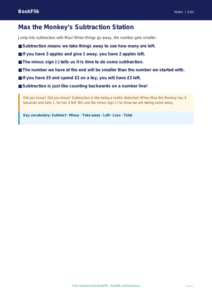 Free Subtraction Poster | Nursery / LKG | Maths | BookFlik