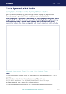 Free Symmetry Drawing Sheet | Class 4 | Maths | BookFlik