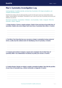 Free Symmetry Template | Class 4 | Maths | BookFlik