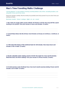 Time Worksheet for Class 5 | Maths CBSE | BookFlik