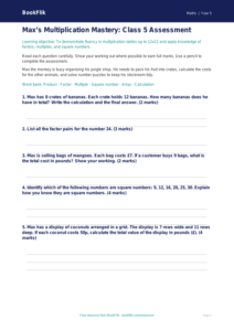 Free Times Tables Assessment | Class 5 | Maths | BookFlik