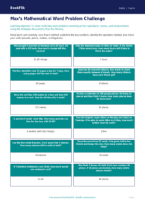 Free Word Problems Flashcards | Class 4 | Maths | BookFlik