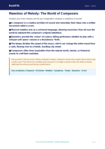 Free Composers Poster | Class 4 | Music | BookFlik