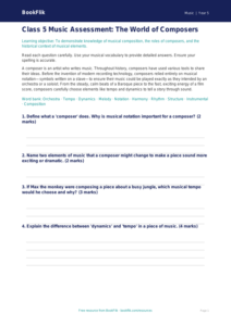 Free Composers Assessment | Class 5 | Music | BookFlik