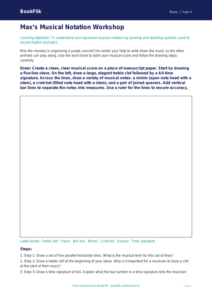 Free Music Notation Drawing Sheet | Class 4 | CBSE Music
