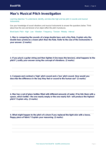 Pitch and Sound Worksheet for Class 4 | CBSE Music Curriculum