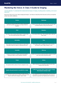 Class 4 Music Theory: Singing Techniques & Vocal Exercises | BookFlik