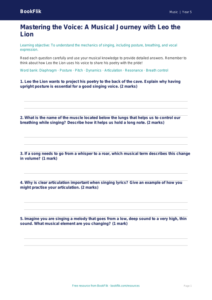 Free Singing Worksheet | Class 5 | Music | BookFlik