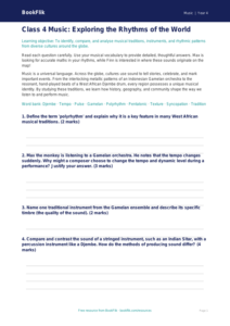 World Music Assessment for Class 4 | CBSE Music Curriculum | BookFlik