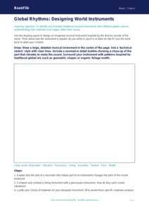 World Music Drawing Sheet for Class 4 | CBSE Music Resources | BookFlik