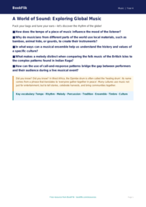 World Music Poster for Class 4 | CBSE Music Curriculum | BookFlik
