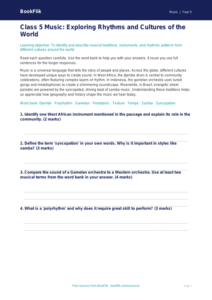 World Music Assessment for Class 5 | CBSE Music Curriculum