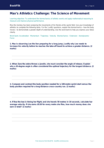 Athletics Activity Sheet for Class 4 | CBSE PE Curriculum | BookFlik
