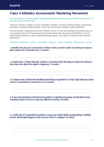 Athletics Assessment for Class 4 | CBSE Physical Education | BookFlik